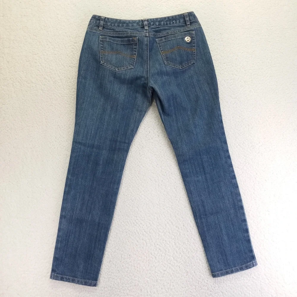 Michael Kors Womens 4P‎ Skinny Jeans Medium Wash Blue Denim Petite Mid Rise